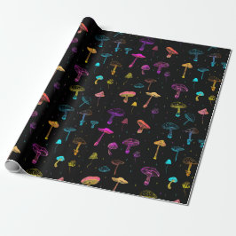 Papel de embrulho de cogumelo néon