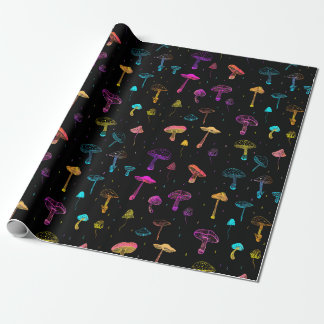 Papel de embrulho de cogumelo néon