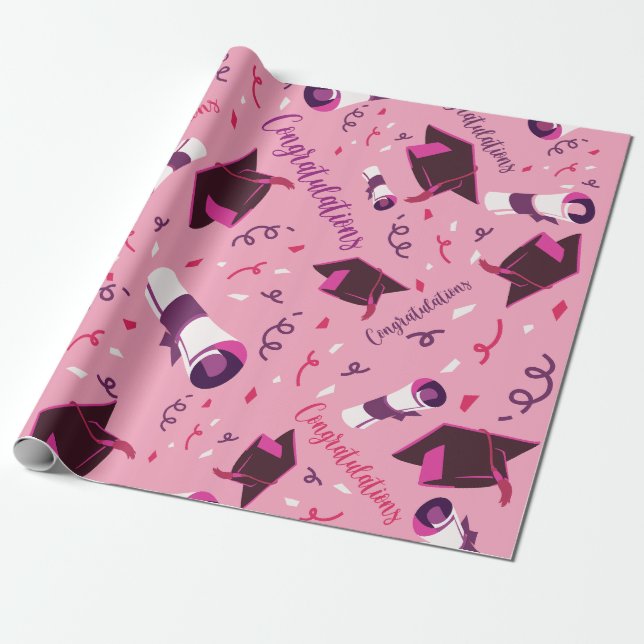 Papel de embrulho de congratulações de formatura (Desenrolado)