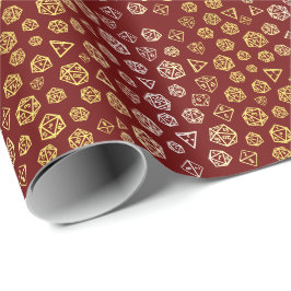 Papel de embrulho de dados de RPG Vermelho e Doura