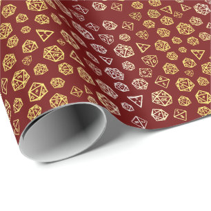 Papel de embrulho de dados de RPG Vermelho e Doura