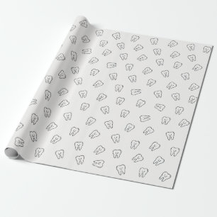 Papel de embrulho de dentes sorridentes fofos - pr