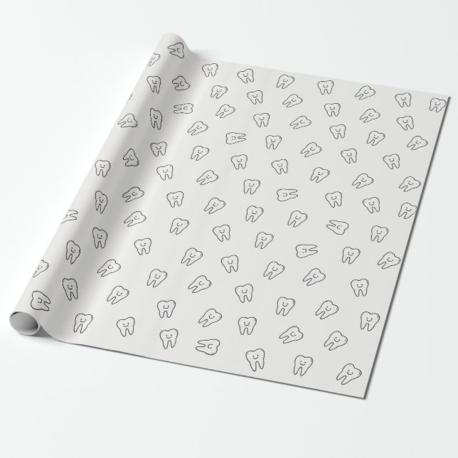 Papel de embrulho de dentes sorridentes fofos - pr (Desenrolado)