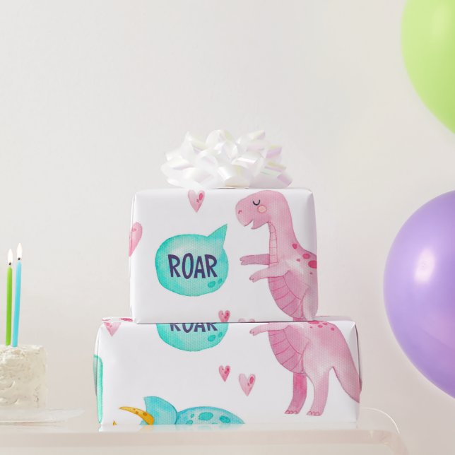 Papel de embrulho de dinossauro (Presentes para festas)