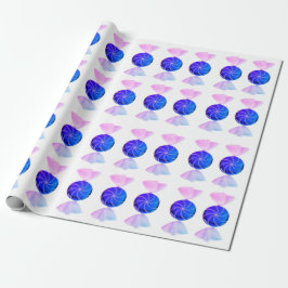 Papel de embrulho de doce azul e rosa