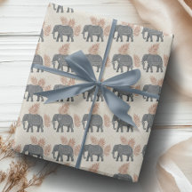 Papel de embrulho de elefante boho elegante