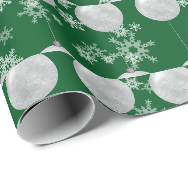 Papel de embrulho de enfeite de Natal e flocos de  (Ponta do rolo)