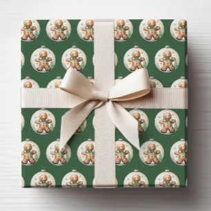 Papel de Embrulho de Enfeites de Natal Verdes