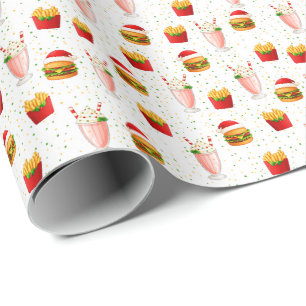 Papel de embrulho de fast food de Natal – Comida f