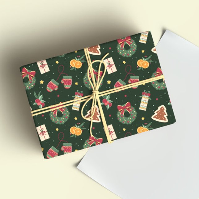 Papel de embrulho de férias de inverno fofo   (Criador carregado)