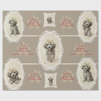 Papel de embrulho de férias elegante para cachorri