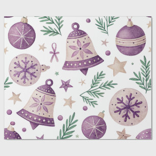 Papel de embrulho de férias roxo encantador – Rolo