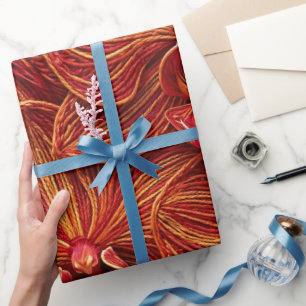 Papel de embrulho de fio vermelho de orquídea abst