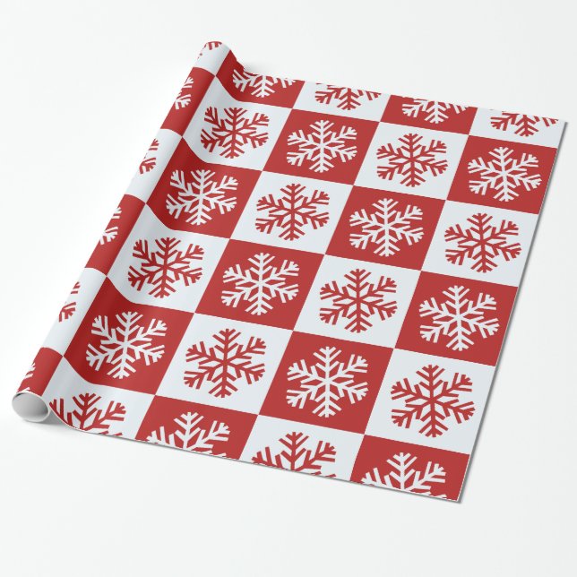 Papel de embrulho de floco de neve xadrez branco v (Desenrolado)