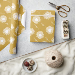 Papel de embrulho de flor de cabeça de girassol
