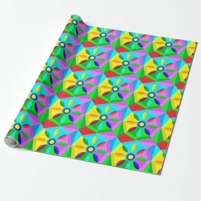 papel de embrulho de flor de estrela clássica (Desenrolado)