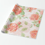 Papel de embrulho de flor de rosa floral laranja<br><div class="desc">Papel de embrulho de flor de rosa floral laranja .  Esta linda coleção floral clássica será perfeita para uma celebração de jardim interno ou externo para um casamento,  chá de noiva,  chá de bebê ou uma celebração country. Toda a coleção é personalizável. Aproveite sua celebração,  aplausos!</div>