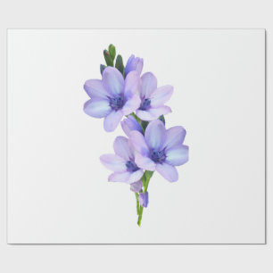 Papel de embrulho de flor roxa elegante