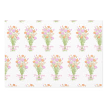 Papel de embrulho de flor silvestre pastel para ch