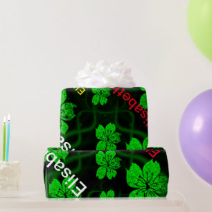 papel de embrulho de flores asiáticas verdes