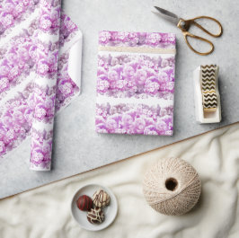 Papel de embrulho de flores monocromáticas rosa