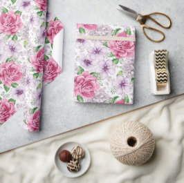 Papel de Embrulho de Flores Rosas