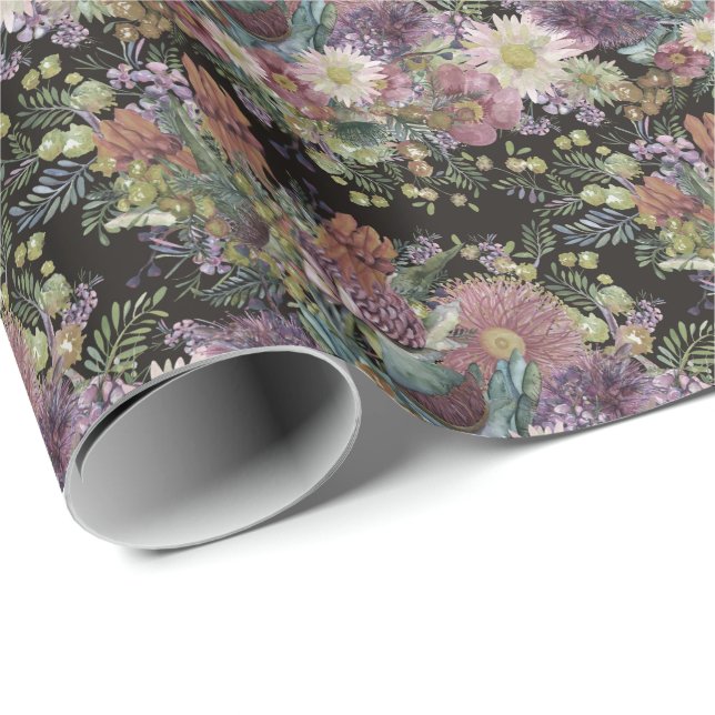 Papel de embrulho de flores silvestres australiana (Ponta do rolo)