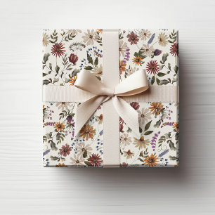Papel de Embrulho de Flores Silvestres de Outono