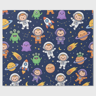 Papel de embrulho de foguete espacial – Astronauta
