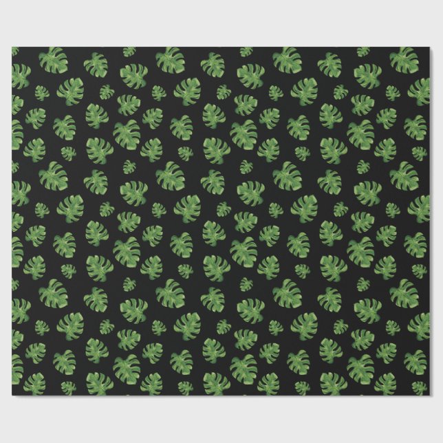 Papel de embrulho de folha de Monstera 76 cm x 1,8 (Aberto)