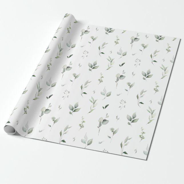 Papel de embrulho de folhagem verde (Desenrolado)