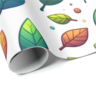 Papel de embrulho de folhas coloridas