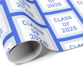 Papel de Embrulho de Formatura Azul e Branco 2026