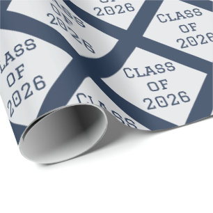 Papel de embrulho de formatura azul-marinho e cinz