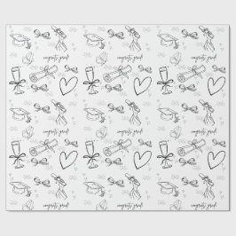 Papel de embrulho de formatura com arte de linha m
