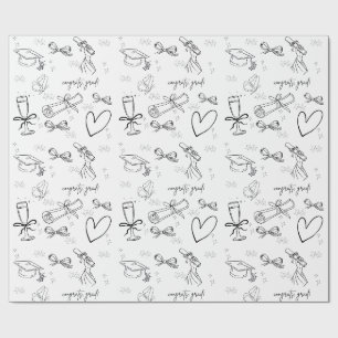 Papel de embrulho de formatura com arte de linha m