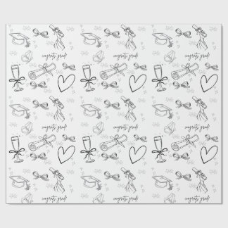 Papel de embrulho de formatura com arte de linha m