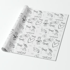 Papel de embrulho de formatura com arte de linha m