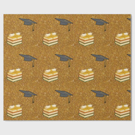 Papel de embrulho de formatura com brilho dourado