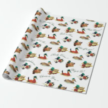 Papel de embrulho de formatura Patos com bonés