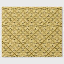 Papel de embrulho de formatura preto e dourado | 2