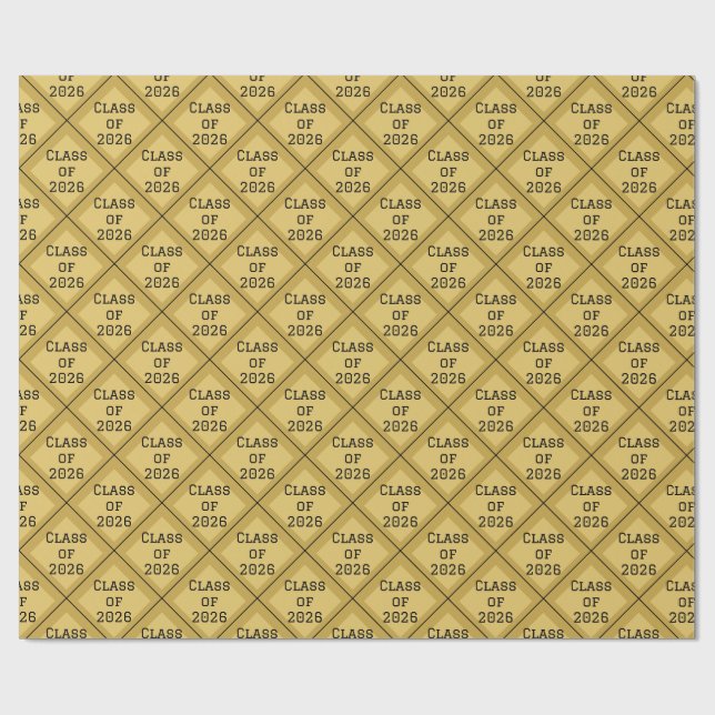 Papel de embrulho de formatura preto e dourado | 2 (Aberto)