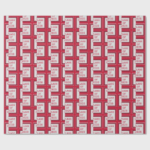 Papel de Embrulho de Formatura Vermelho Branco e C