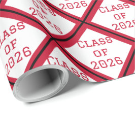 Papel de Embrulho de Formatura Vermelho e Branco |