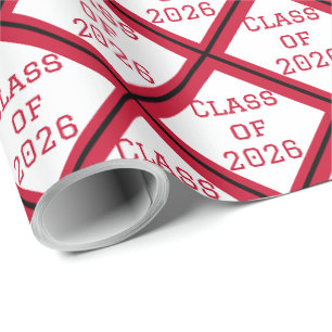 Papel de Embrulho de Formatura Vermelho e Branco