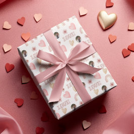 Papel de embrulho de foto Boho Rainbow Love