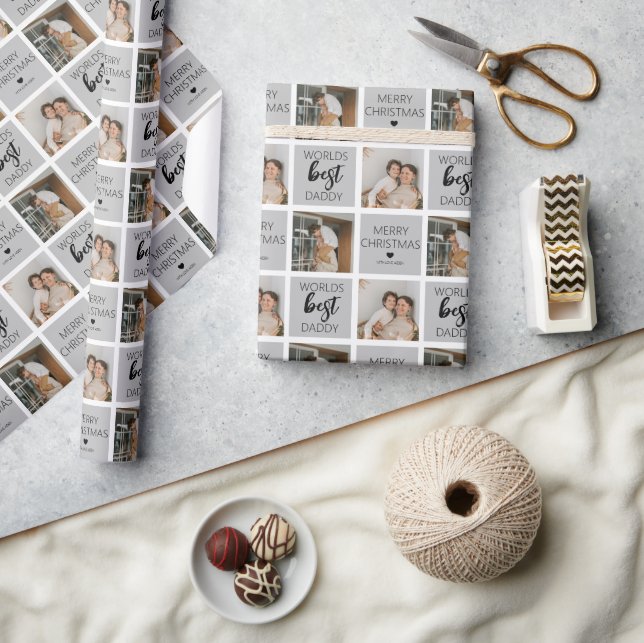 Papel de Embrulho de Fotos Melhor Pai do Mundo 2 (Artesanato)