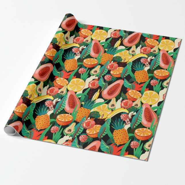 Papel de embrulho de fruta tropical (Desenrolado)