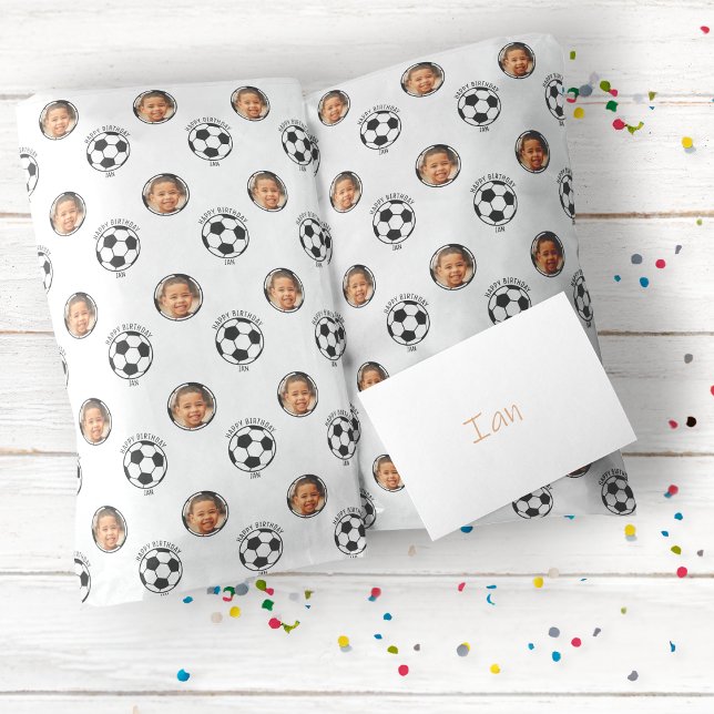 Papel de embrulho de futebol para crianças Feliz A (Wrapping Paper - Football)