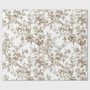 Papel de embrulho de galhos floridos bege